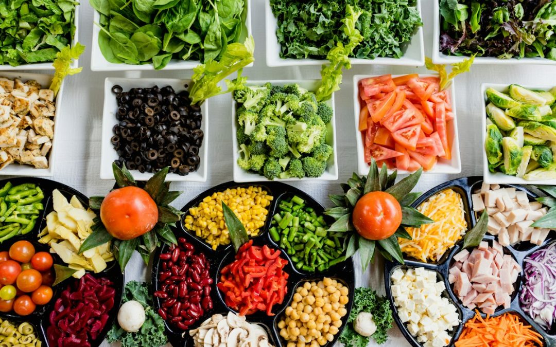 Fresh organic ingredients and healthy balanced food preparation